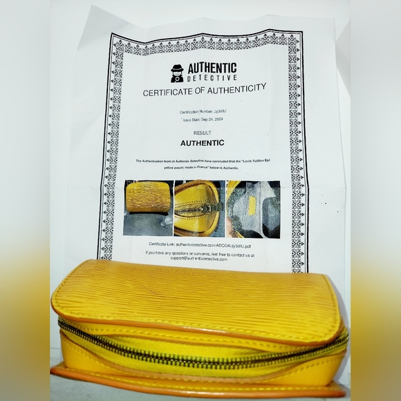 Louis Vuitton Dauphine Pouch In Yellow Epi Leather VGVC COA - Picture 13 of 13